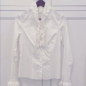White shirt with lace detail